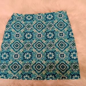 Blue Patterned Women's Skirt